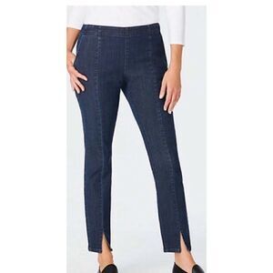 J Jill Brooklyn dark wash jeans size 14 front slit